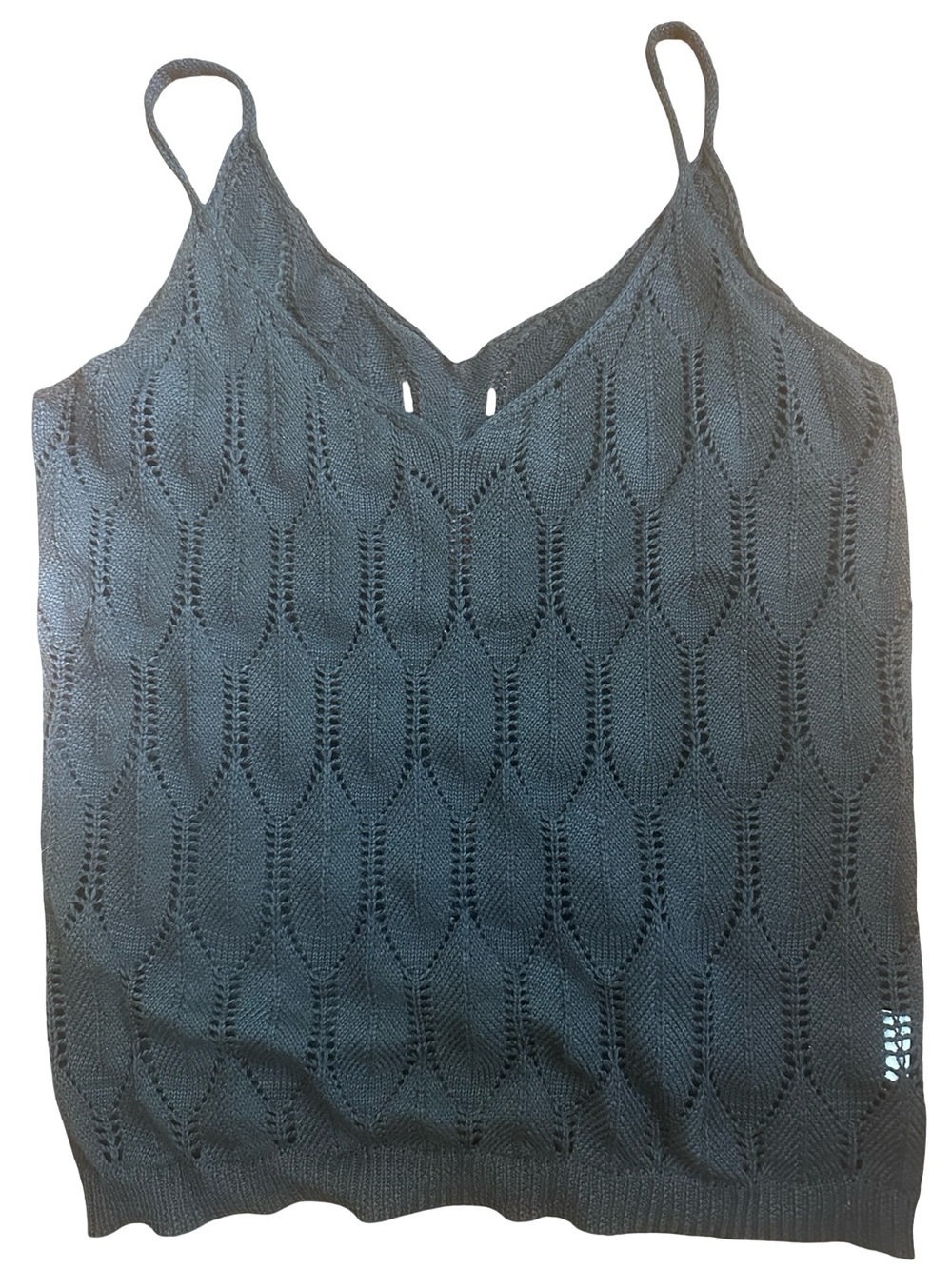 Women's Black Knit V-Neck Camisole Top - Picture 4 of 7